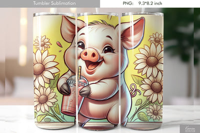 Cute cartoon animal. Kids tumbler design Sublimation Kseniia designer 