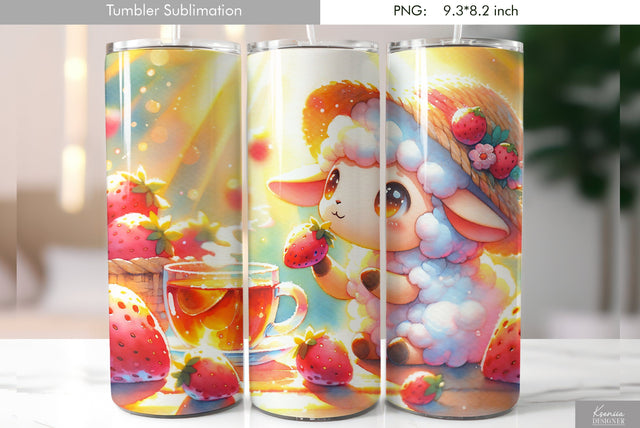 Cute cartoon animal. Kids tumbler design Sublimation Kseniia designer 