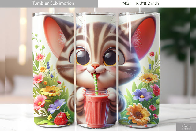 Cute cartoon animal. Kids tumbler design Sublimation Kseniia designer 