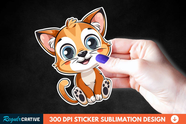 Cute Cartoon Animal Sticker Clipart Sublimation Regulrcrative 