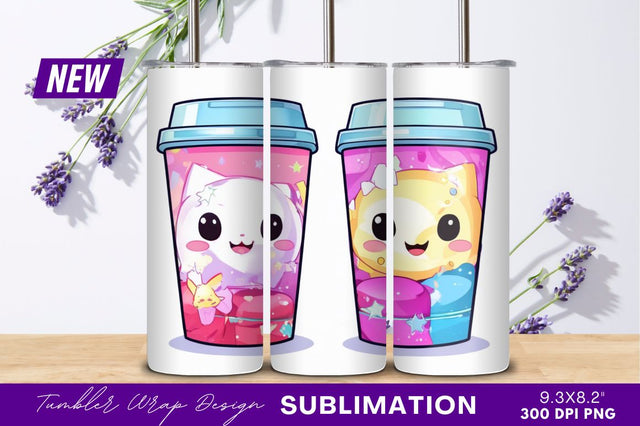 Cute cartoon animal tumbler png design Sublimation Regulrcrative 