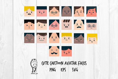 Cute Cartoon Avatar Faces svg eps png SVG dadan_pm 