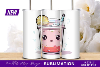 Cute cartoon beverage in a tumbler png Sublimation Regulrcrative 