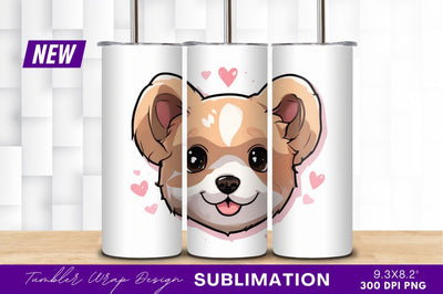 Cute Cartoon Corgi Dog With Hearts Sublimation Regulrcrative 
