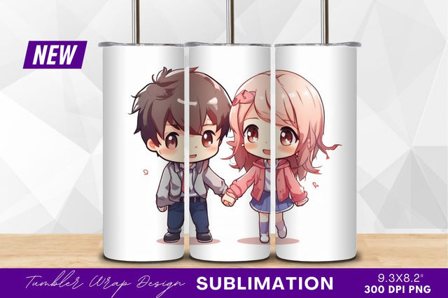 Cute cartoon couple holding hands together Sublimation Regulrcrative 