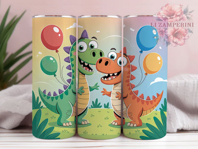Cute Cartoon Dinosaur Tumbler, Cartoon Dino, Cute Design, Sublimation Art, 20oz Tumbler, Playful Wrap, Fun Pattern Sublimation Li Zamperini 