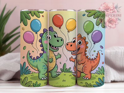 Cute Cartoon Dinosaur Tumbler, Cartoon Dino, Cute Design, Sublimation Art, 20oz Tumbler, Playful Wrap, Fun Pattern Sublimation Li Zamperini 