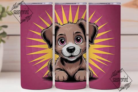 Cute Cartoon Dog 20oz Tumbler Wrap Sublimation sassyprint 