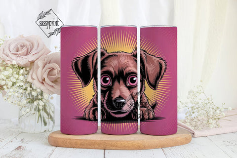 Cute Cartoon Dog 20oz Tumbler Wrap Sublimation sassyprint 