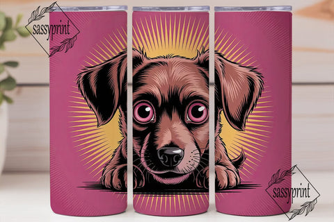 Cute Cartoon Dog 20oz Tumbler Wrap Sublimation sassyprint 