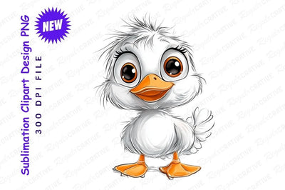 Cute Cartoon Duckling Clipart Png Image Sublimation Regulrcrative 