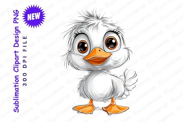 Cute Cartoon Duckling Clipart Png Image Sublimation Regulrcrative 