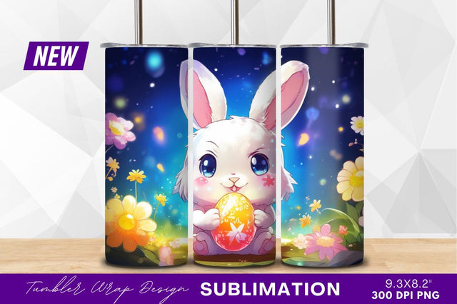 Cute cartoon easter bunny holding egg Sublimation Regulrcrative 