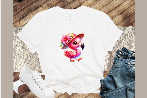 Cute Cartoon Flamingo Summer Clipart Sublimation designartist 