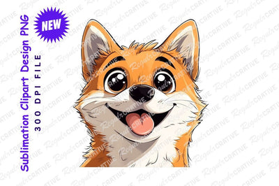 Cute cartoon fox head clipart png Sublimation Regulrcrative 