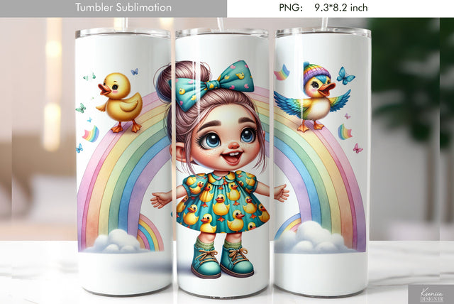 Cute cartoon gnome. Kids tumbler design Sublimation Kseniia designer 