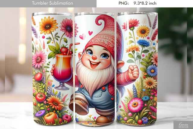 Cute cartoon gnome. Kids tumbler design Sublimation Kseniia designer 