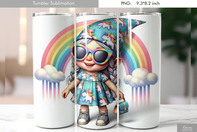 Cute cartoon gnome. Kids tumbler design Sublimation Kseniia designer 