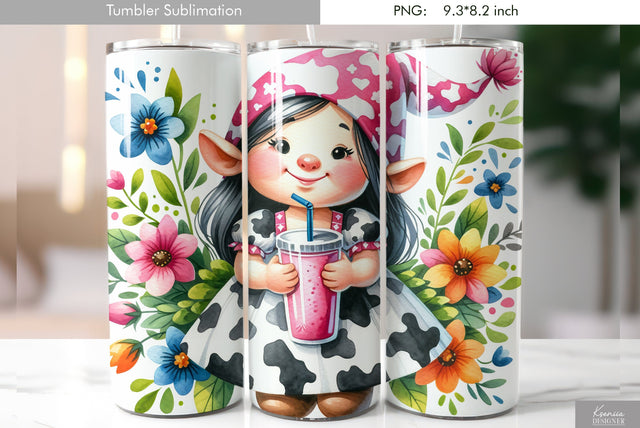 Cute cartoon gnome. Kids tumbler design Sublimation Kseniia designer 