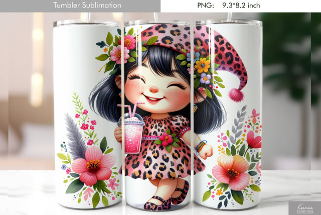 Cute cartoon gnome. Kids tumbler design Sublimation Kseniia designer 