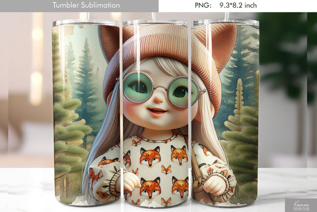 Cute cartoon gnome. Kids tumbler design Sublimation Kseniia designer 