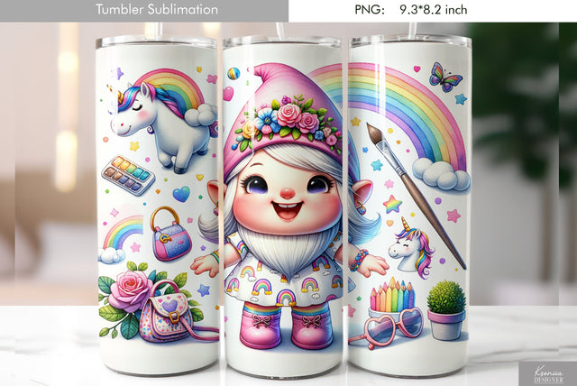 Cute cartoon gnome. Kids tumbler design Sublimation Kseniia designer 