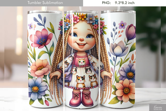 Cute cartoon gnome. Kids tumbler design Sublimation Kseniia designer 