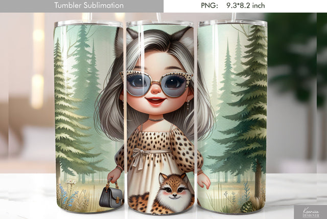 Cute cartoon gnome. Kids tumbler design Sublimation Kseniia designer 