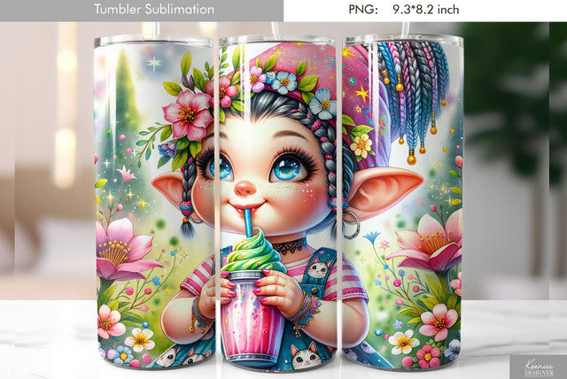 Cute cartoon gnome. Kids tumbler design Sublimation Kseniia designer 