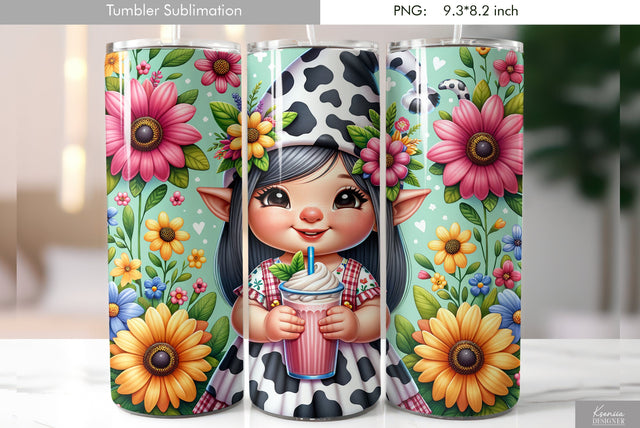 Cute cartoon gnome. Kids tumbler design Sublimation Kseniia designer 