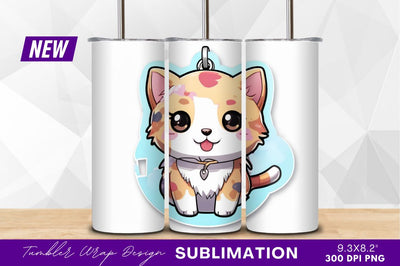 Cute cartoon kitten charm tumbler png design Sublimation Regulrcrative 