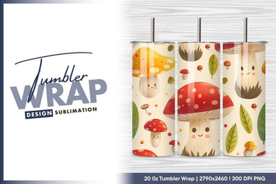 Cute cartoon mushroom seamless pattern background Sublimation Regulrcrative 