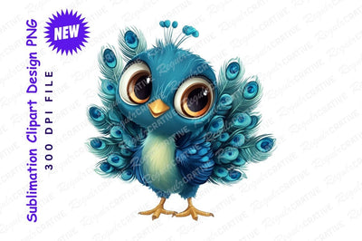 Cute cartoon peacock clipart png image Sublimation Regulrcrative 