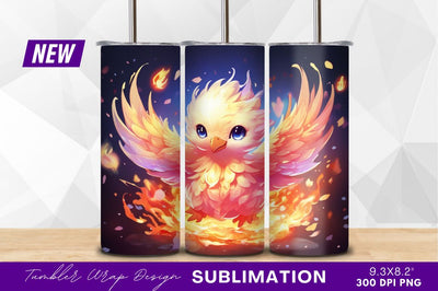 Cute cartoon phoenix rising from flames Sublimation Regulrcrative 
