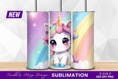 Cute cartoon unicorn rainbow background for tumbler png Sublimation Regulrcrative 