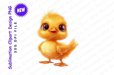 Cute cartoon yellow chick illustration clipart png Sublimation Regulrcrative 