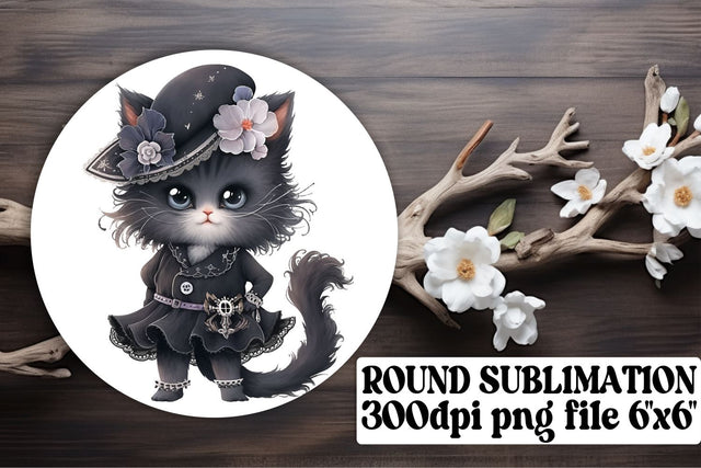 Cute Cat Circle Ornaments for Crafting Enthusiasts Sublimation afrosvg 