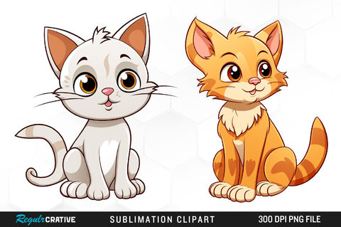 Cute Cat Clipart Bundle Sublimation Regulrcrative 