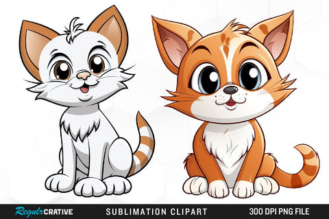 Cute Cat Clipart Bundle Sublimation Regulrcrative 