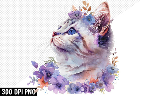 Cute Cat Clipart PNG Bundle SVG CraftingStudio 