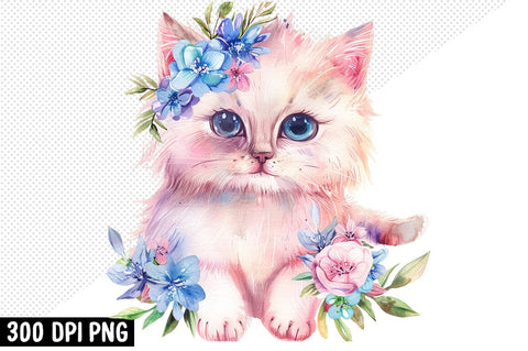 Cute Cat Clipart PNG Bundle SVG CraftingStudio 