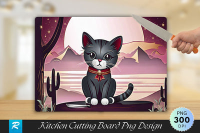 Cute Cat Cutting Board Sublimation Regulrcrative 