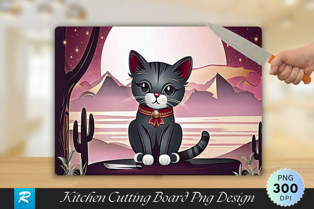 Cute Cat Cutting Board Sublimation Regulrcrative 