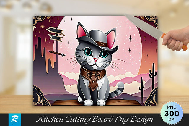 Cute Cat Cutting Board Sublimation Regulrcrative 