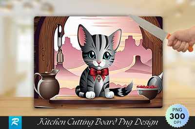 Cute Cat Cutting Board Sublimation Regulrcrative 