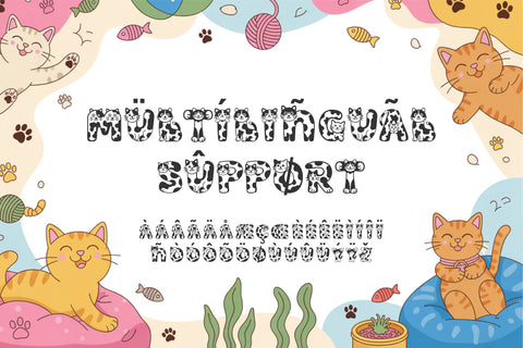 Cute Cat Font | Playful Kitty Alphabet Letters for Cricut Font TonisArtStudio 
