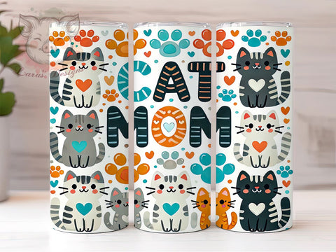 Cute Cat Mom Lover Tumbler, Funny Cat Tumbler, 20oz Cat Lover Tumbler, Cat Mom Gift, Cat Lover Sublimation Wrap, Cute Cat Mom Tumbler, Pet Lover Tumbler Wrap Sublimation Lara' s Designs 