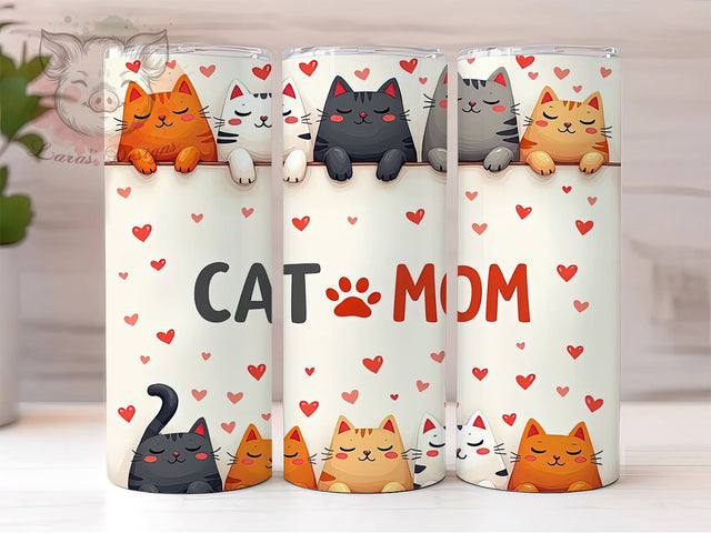 Cute Cat Mom Lover Tumbler, Funny Cat Tumbler, 20oz Cat Lover Tumbler, Cat Mom Gift, Cat Lover Sublimation Wrap, Cute Cat Mom Tumbler, Pet Lover Tumbler Wrap Sublimation Lara' s Designs 