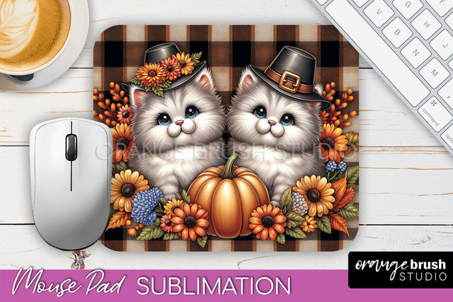 Cute Cat Mouse Pad Design - Fall Mousepad Sublimation Sublimation OrangeBrushStudio 