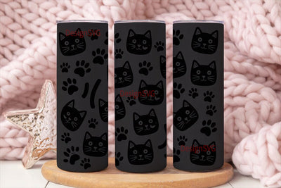 Cute Cat Paw Print 20oz Tumbler Wrap Sublimation DesignSVG 